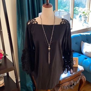 SOLD Marled lace blouse NWOT